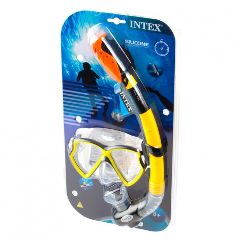 Tubo e Máscara de Mergulho Silicone Aviator +8 Anos - INTEX - Image 2