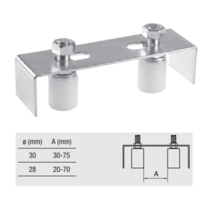 Placa guia c/2 Roletos 40MM