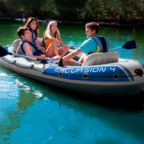 Barco Insuflável Excursion 4 Remos + bomba - 315x165x43cm - INTEX - Image 3