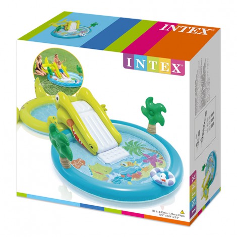 Centro de Jogos Insuflável Crocodilo e Aquático com Escorrega e Duas Piscinas - 132 e 180litros - INTEX - Image 5