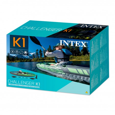 Kayak Insuflável Challenger K1 & 1 Remo + bomba - 274x76x33cm - INTEX - Image 7