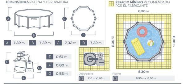Piscina Ultra XTR D732x132cm(c/bomba areia+escada) - 26340NP - Image 8