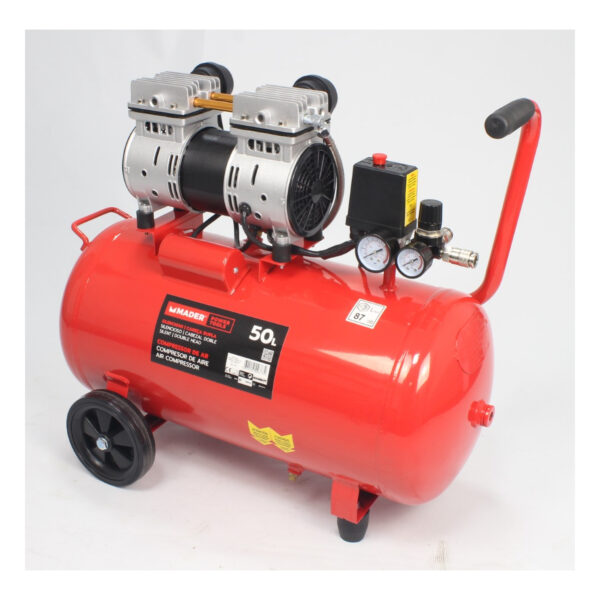 Compressor de Ar, Silencioso, Cabeça Dupla, 2HP, 50L - Mader