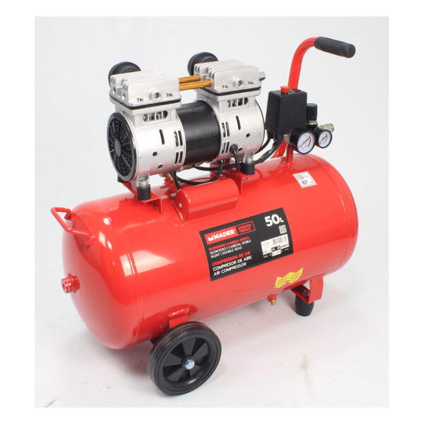 Compressor de Ar, Silencioso, Cabeça Dupla, 2HP, 50L - Mader - Image 2