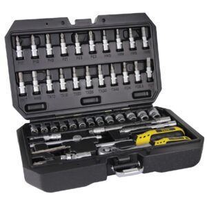 Conjunto Mala Chave Caixa Cromo Vanadium 46 Pçs 1/4 - Flux