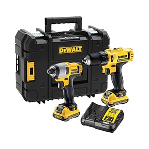 KIT 10,8V = DCD716 Berbequim Percussão + DCF815 Aparafusadora Impacto com Organizador TSTAK V - DeWalt