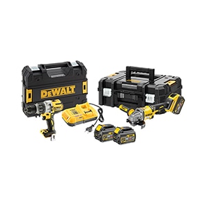 KIT XR FLEXVOLT = Rebarbadora 125mm 54V + Berbequim Aparafusador + 2 baterias 54V/18V Li-Ion 6,0Ah + Armazenagem móvel TSTAK - DeWalt