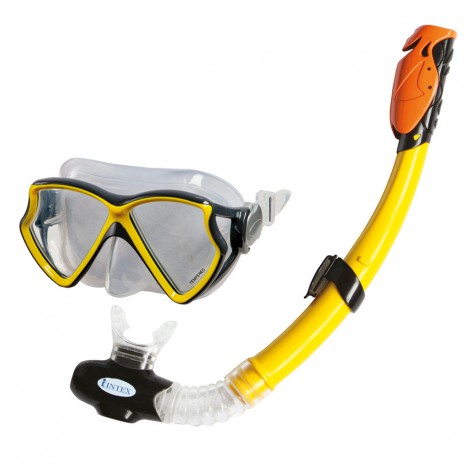 Tubo e Máscara de Mergulho Silicone Aviator +8 Anos - INTEX