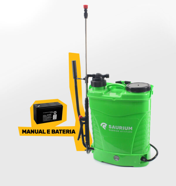 Pulverizador de Pressão 2 em 1, Manual e Bateria, 16L - Saurium