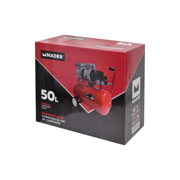 Compressor de Ar, Monobloco, 50L, 1HP, Silencioso Mader - Image 4