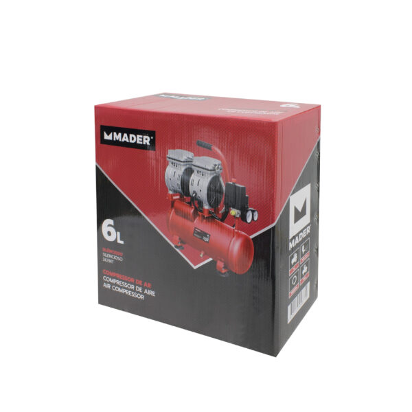 Compressor de Ar, Monobloco, 6L, 0.75HP, Silencioso  - Mader - Image 6