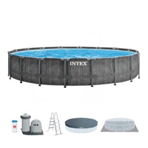Piscina desmontável INTEX Prisma Frame Greywood + bomba - Intex
