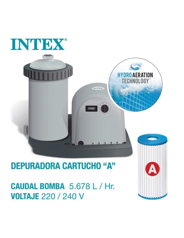 Piscina desmontável INTEX Prisma Frame Greywood + bomba - Intex - Image 3