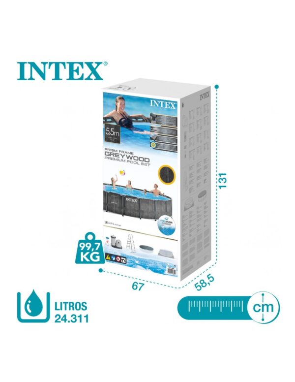 Piscina desmontável INTEX Prisma Frame Greywood + bomba - Intex - Image 9