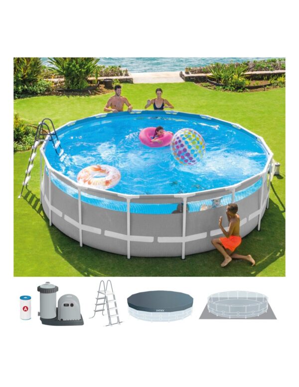 Piscina desmontável redonda INTEX Prism Frame Clearview Janela panorâmica - Intex