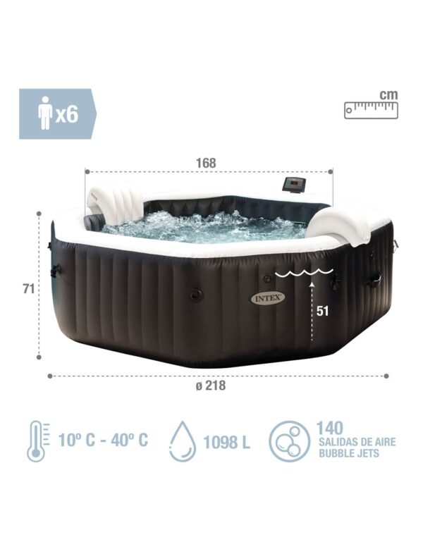 Spa Insuflável Octogonal com bolhas e jatos Deluxe - 218x71cm 1.098 litros - 28462EX - Intex - Image 4